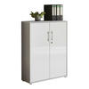AKTENSCHRANK 84,5/114/33 cm  - Weiß Hochglanz/Grau, MODERN, Holzwerkstoff (84,5/114/33cm) - MID.YOU