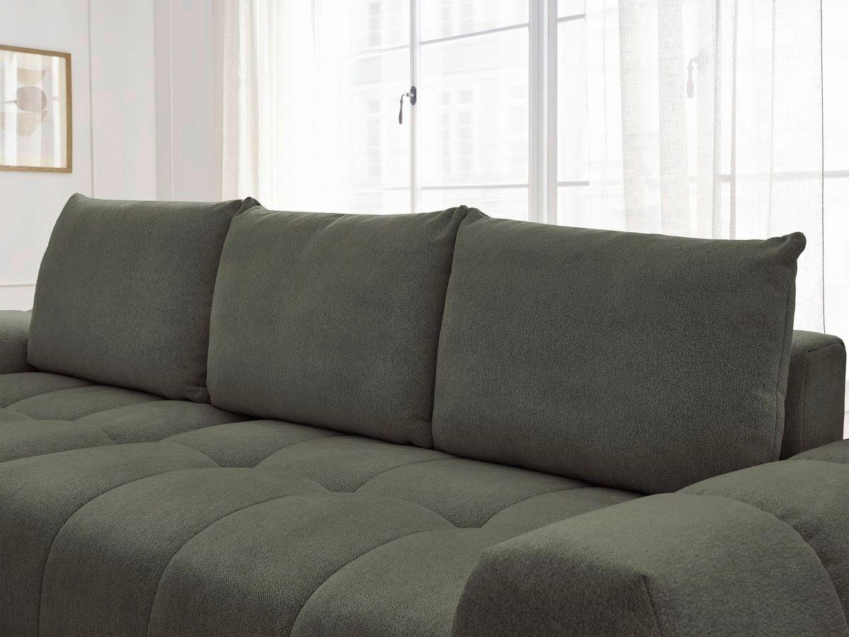 ECKSCHLAFSOFA EVEREST  mit Rücken echt, Armteil links, Armteil rechts Flachgewebe Grün  - Schwarz/Grün, MODERN, Kunststoff/Textil (180/318cm) - Livetastic