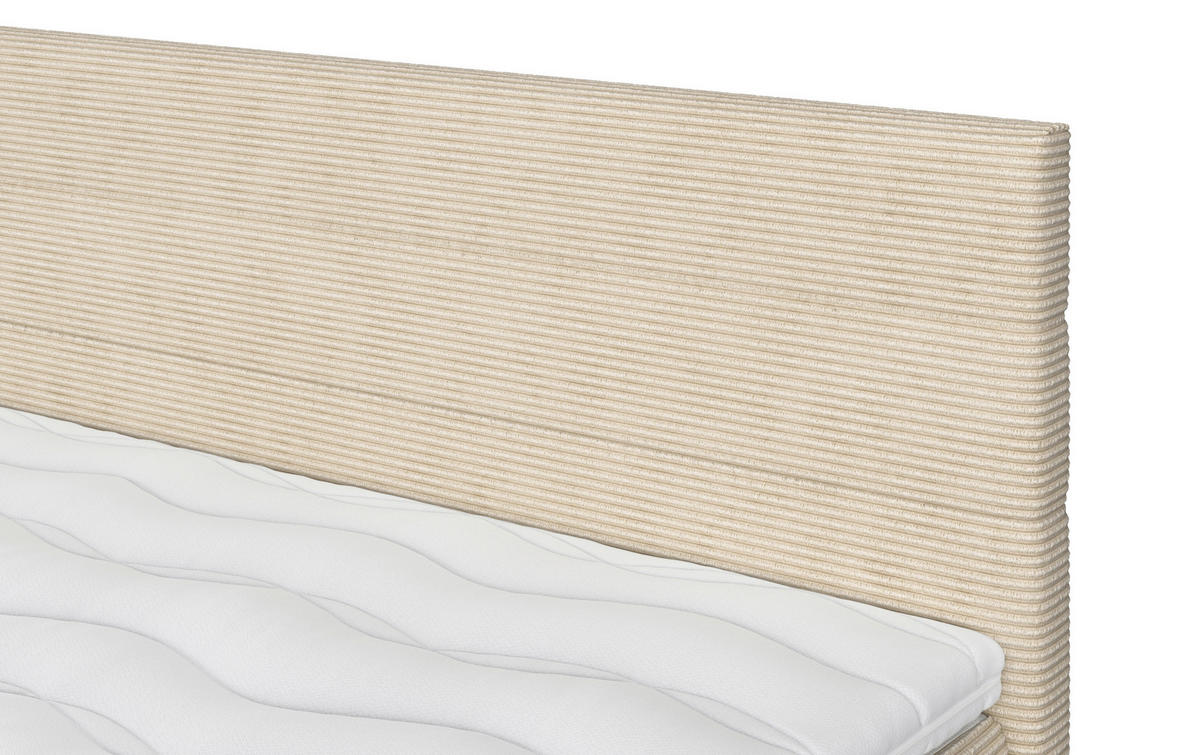 BOXBETT 180/200 cm  in Creme  - Creme/Schwarz, KONVENTIONELL, Holzwerkstoff/Textil (180/200cm) - MID.YOU
