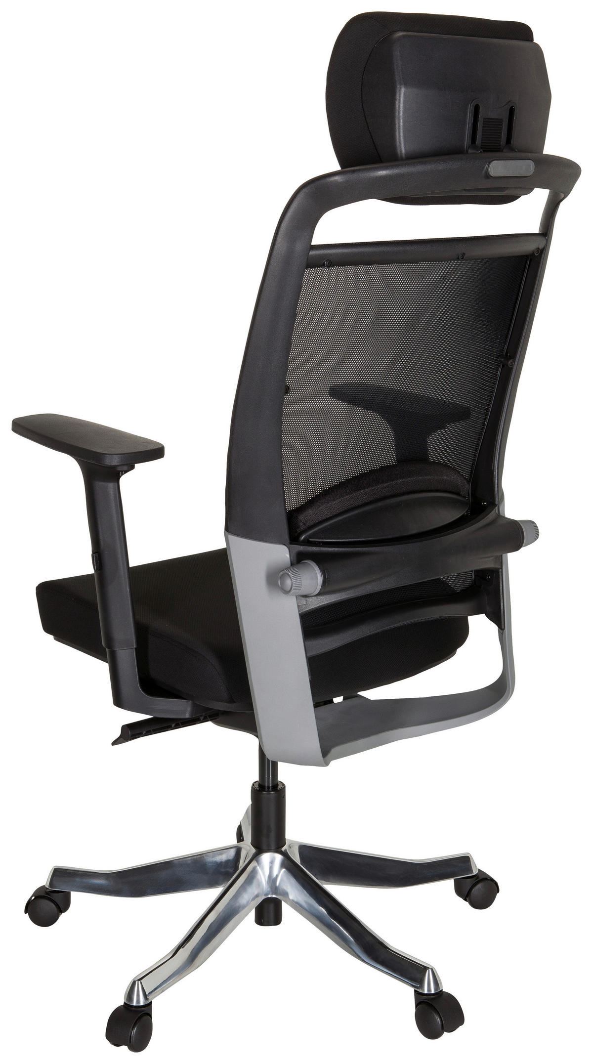 SNURRSTOL  i nätklädsel, flatväv svart  - silver/svart, Modern, metall/textil (68/120/55cm) - MID.YOU