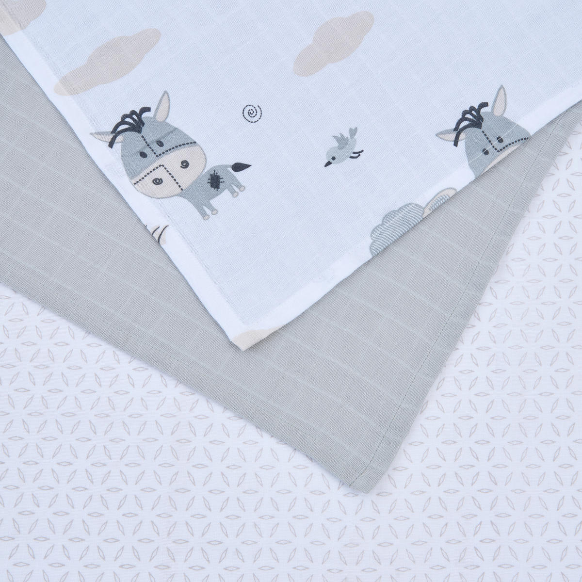 SADA LÁTKOVÝCH PLENEK - vícebarevná, Basics, textil (80/80cm) - Patinio