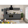 KÜCHENBLOCK 250 cm   in Grau, Schwarz  - Alufarben/Schwarz, Basics, Holzwerkstoff (250cm) - Respekta