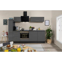 KÜCHENBLOCK 250 cm   in Grau, Schwarz  - Alufarben/Schwarz, Basics, Holzwerkstoff (250cm) - Respekta