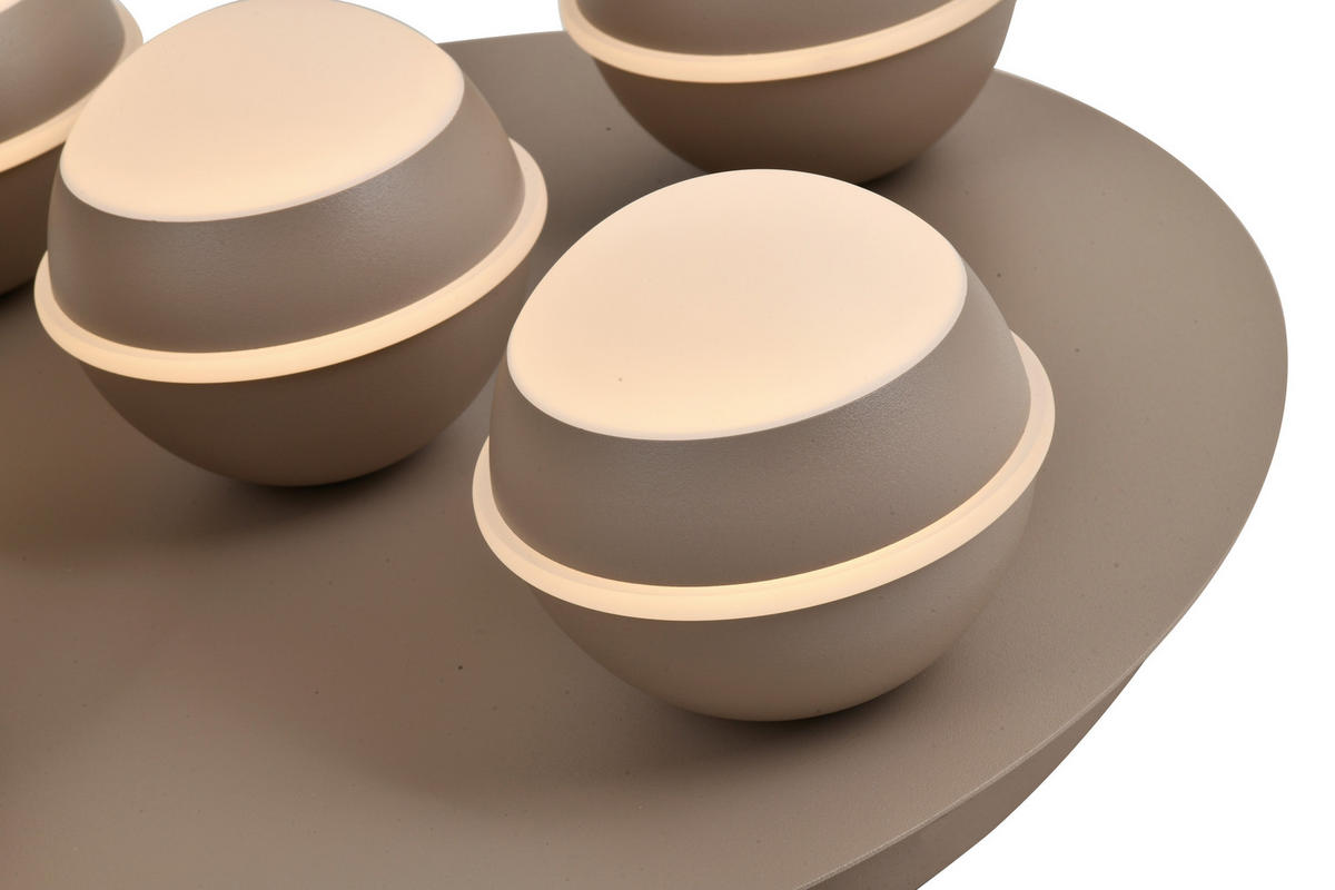 LED-DECKENLEUCHTE Biarritz 40/40/14 cm  - Sandfarben, Design, Kunststoff/Metall (40/40/14cm)