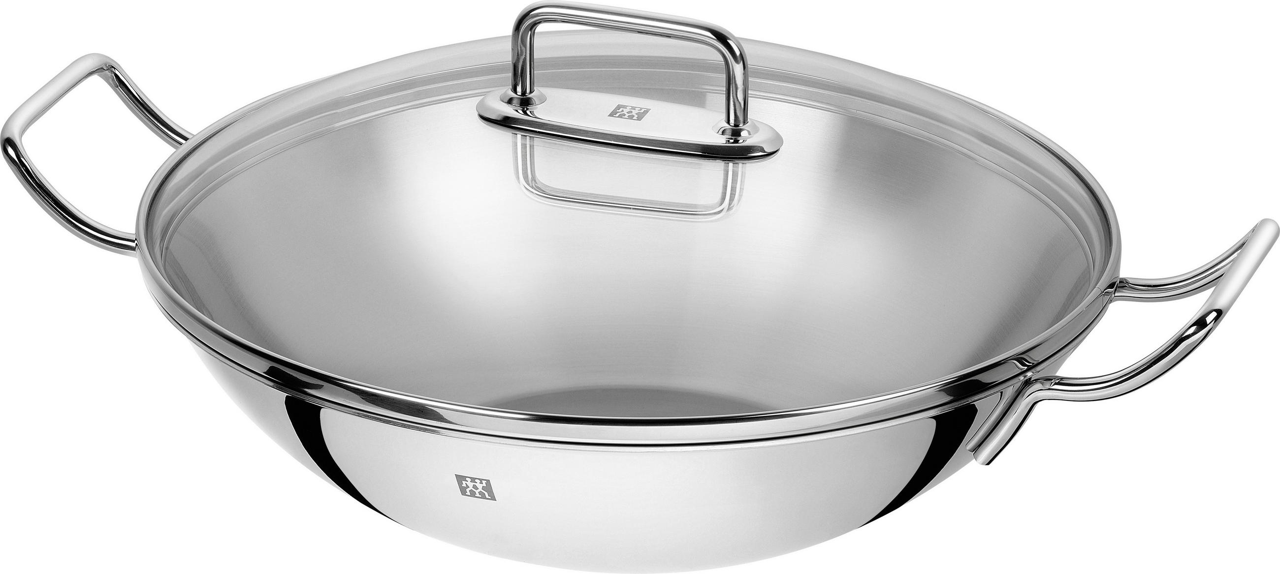 WOK PLUS 32 cm - Edelstahlfarben, Basics, Glas/Metall (32cm) - Zwilling
