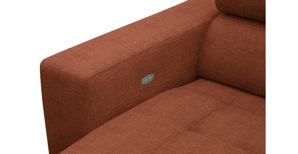 ECKSOFA in Chenille Terracotta  - Chromfarben/Terracotta, Design, Textil (301/207cm) - Xora