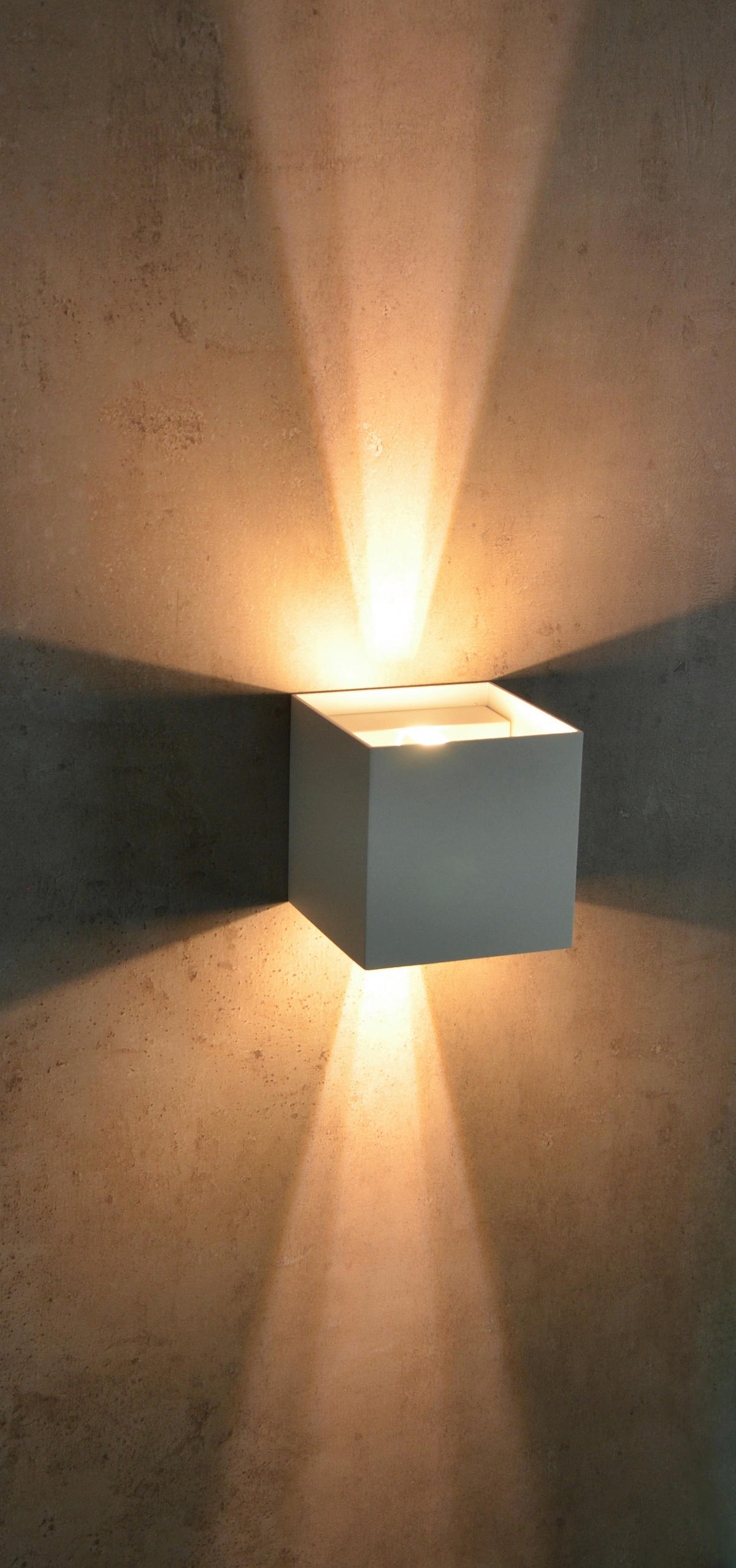 AUßENWANDLEUCHTE Qube 11,2/11,2/11,2 cm   - Weiß, Design, Metall (11,2/11,2/11,2cm)