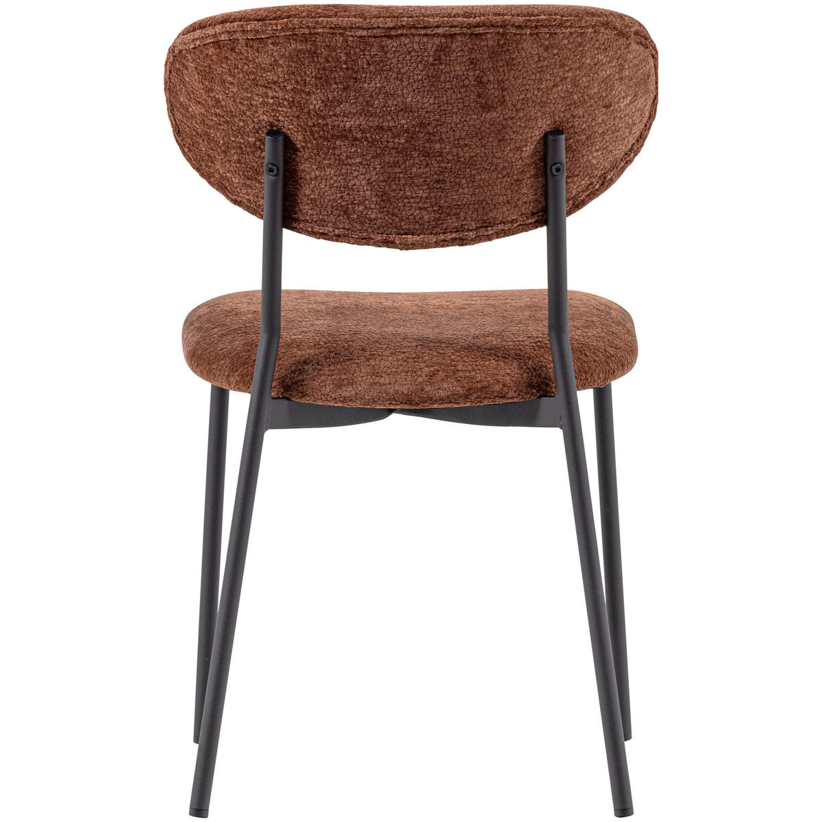 STUHL-SET 2 Stück  in Eisen Chenille  - Schwarz/Braun, MODERN, Textil/Metall (47/79/53cm) - Livetastic