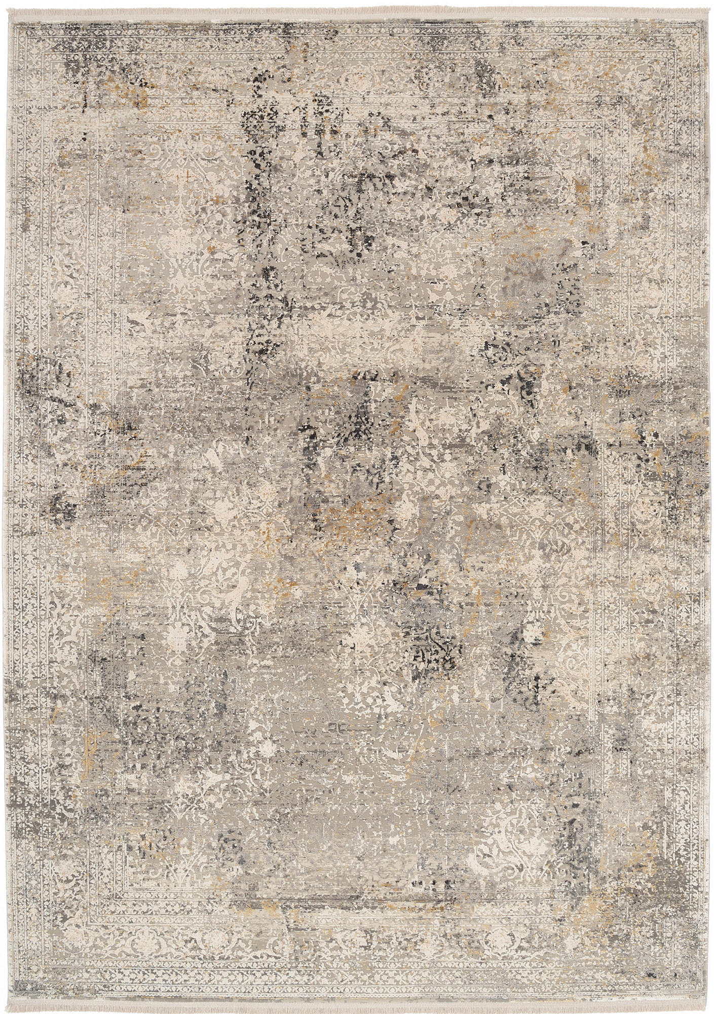 Dieter Knoll Webteppich Avignon Grau, Hellgrau, Dunkelgrau 200x250 cm
