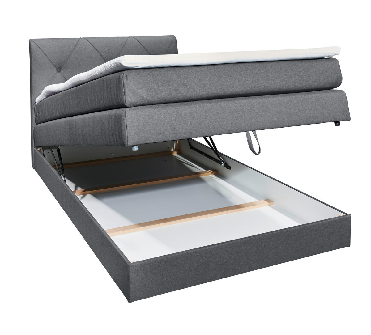 BOXSPRINGBETT 120/200 cm  in Anthrazit  - Anthrazit/Schwarz, Design, Holzwerkstoff/Kunststoff (120/200cm) - Xora
