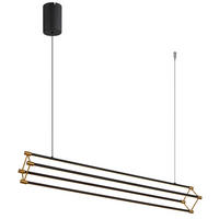 LED-HÄNGLAMPA KAYSON 104/16,2/150 cm  - svart/guldfärgad, Design, metall/plast (104/16,2/150cm) - Globo