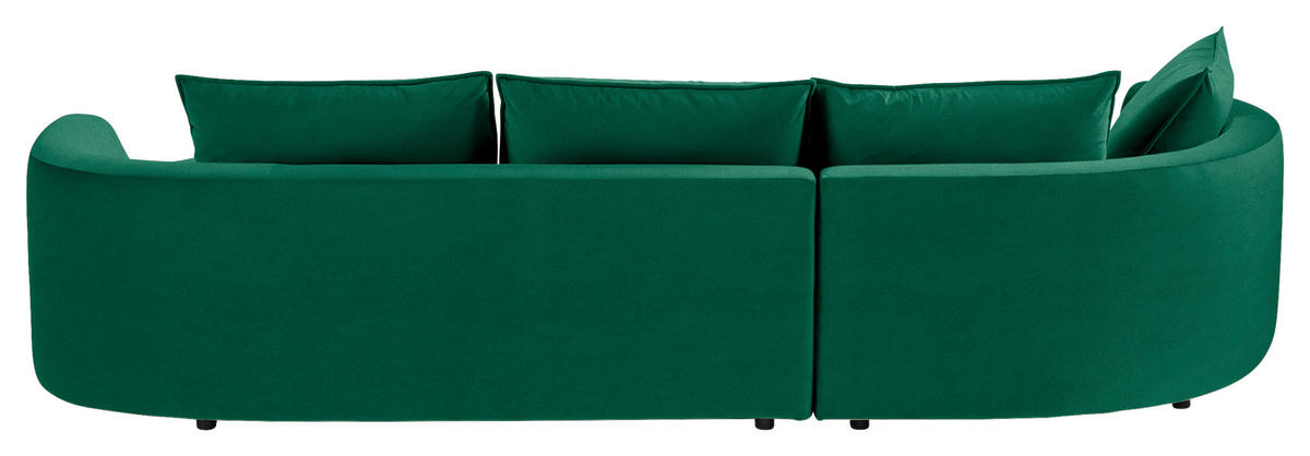 BIGSOFA in Samt Grün  - Schwarz/Grün, Design, Kunststoff/Textil (154/82/322cm) - home24