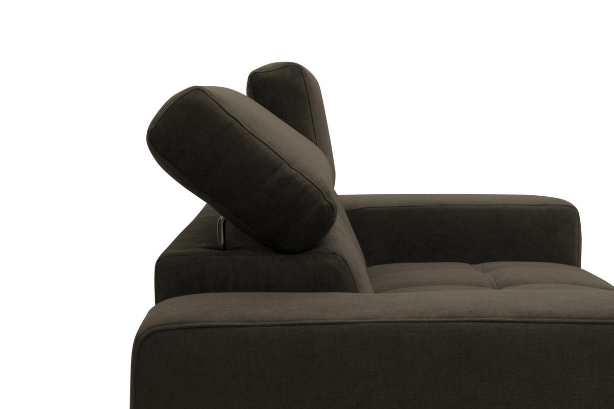 2-SITZER-SOFA TRENTO Mikrofaser  - Dunkelgrau/Schwarz, MODERN, Textil/Metall (208/79/104cm) - MID.YOU