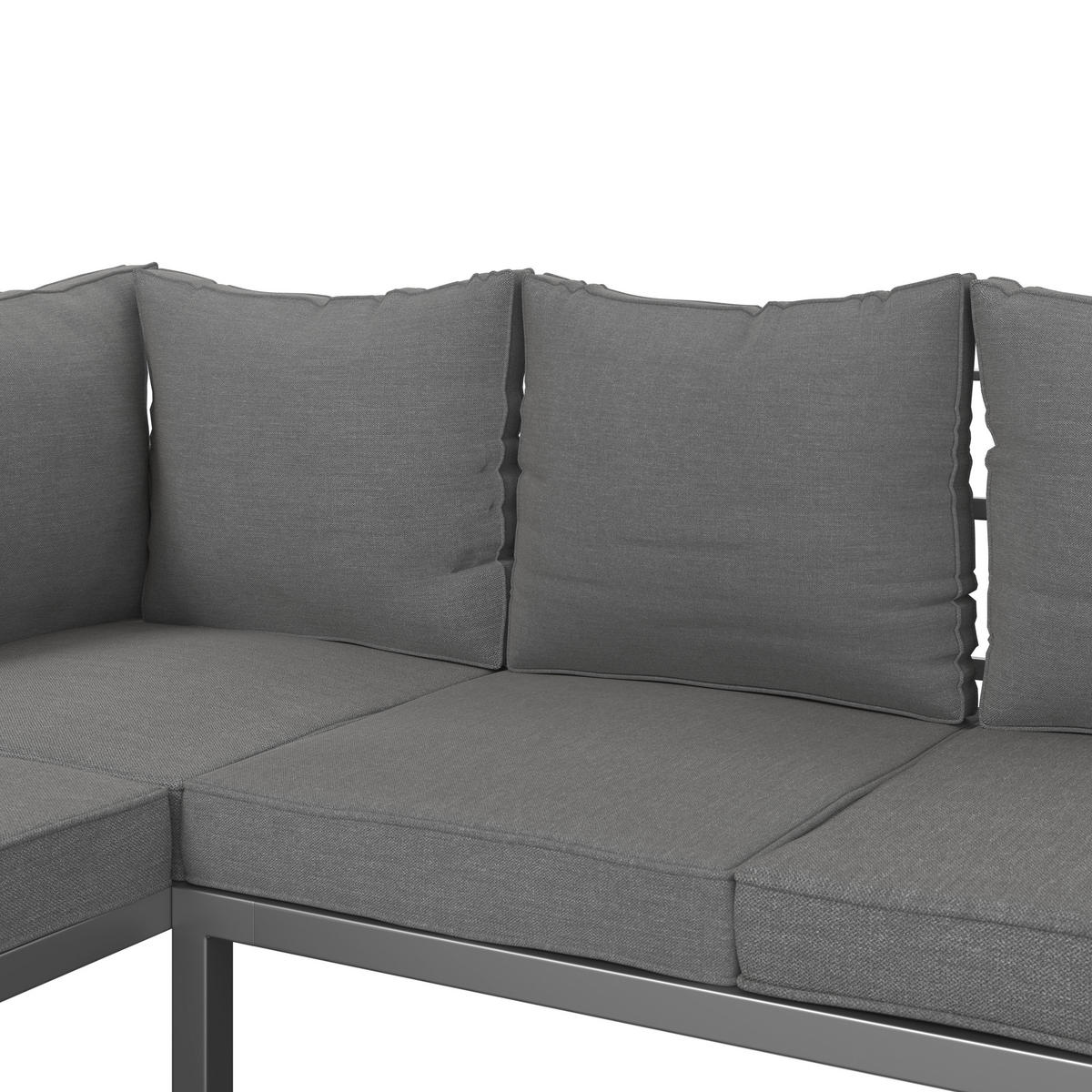 LOUNGEGARNITUR  138/207 cm  vollmassiv Stahl  - Braun/Grau, MODERN, Holz/Metall (138/207cm) - Ambia Garden