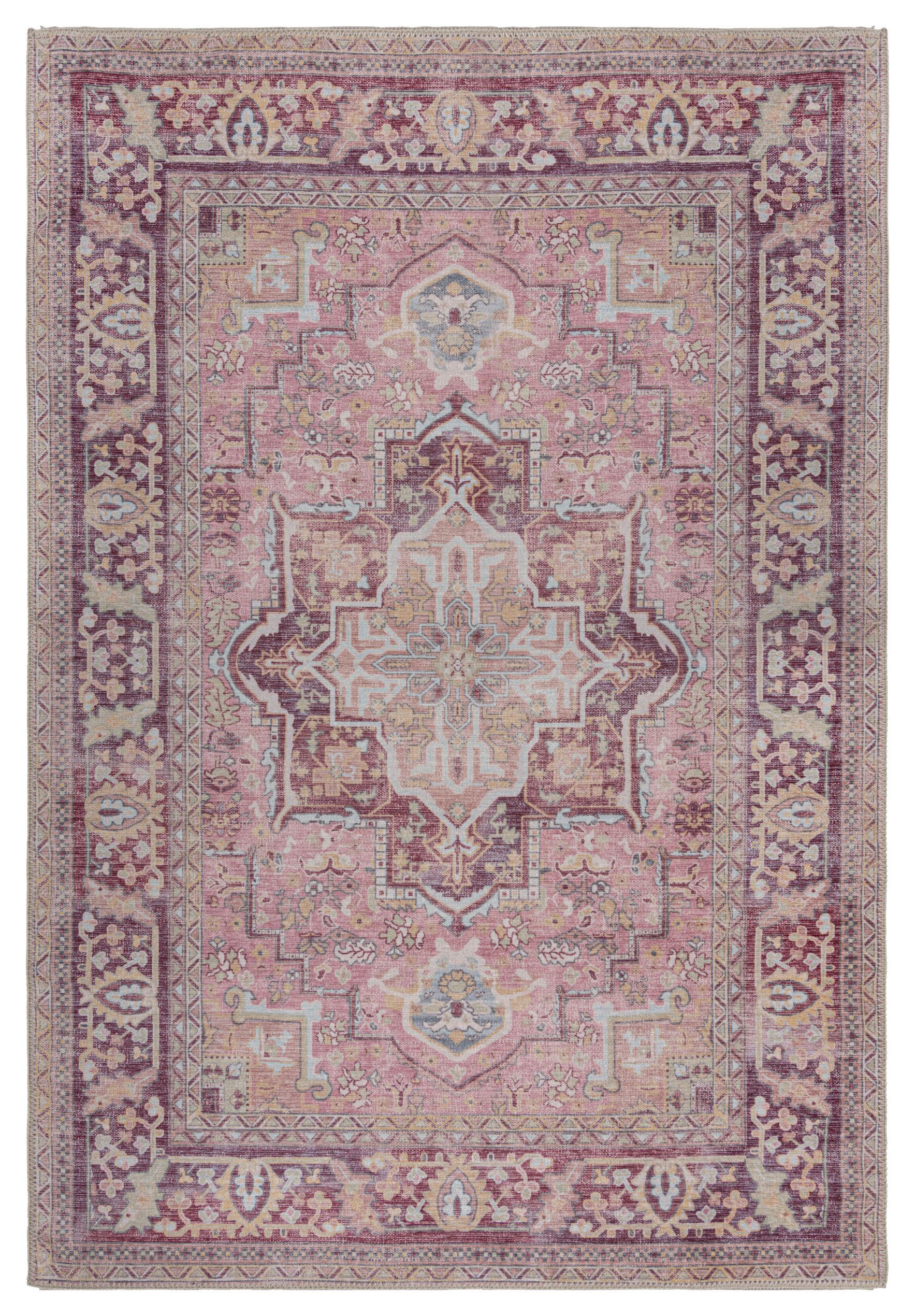 Flair Rugs Flachwebeteppich Hebden Washable Pink 200x290 cm