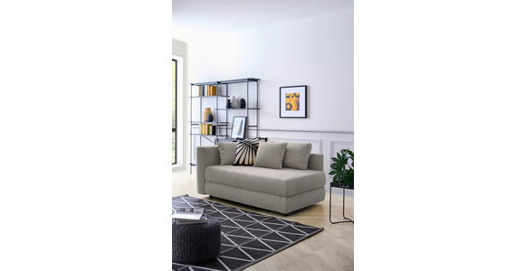 RÉCAMIERE in Flachgewebe Grau - Schwarz/Grau, Design, Kunststoff/Textil (171/71/93cm) - Cantus