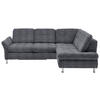 ECKSOFA Anthrazit Webstoff  - Chromfarben/Anthrazit, KONVENTIONELL, Textil/Metall (242/210cm) - Beldomo Style