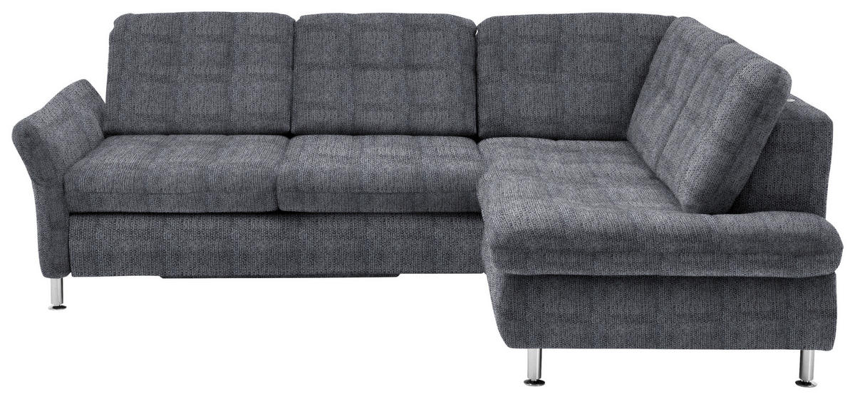 ECKSOFA Anthrazit Webstoff  - Chromfarben/Anthrazit, KONVENTIONELL, Textil/Metall (242/210cm) - Beldomo Style