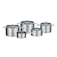 KOCHTOPFSET ELEGANCE 5-teilig  - Klar/Edelstahlfarben, Basics, Glas/Metall - GSW