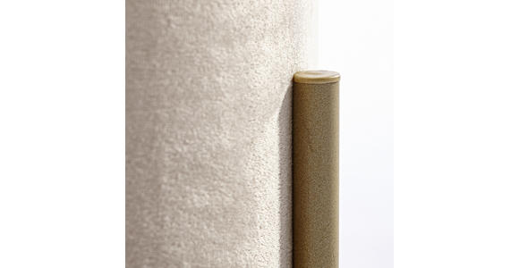 HOCKER Samt Goldfarben, Beige  - Beige/Goldfarben, Design, Textil/Metall (35/42/35cm) - Ambia Home