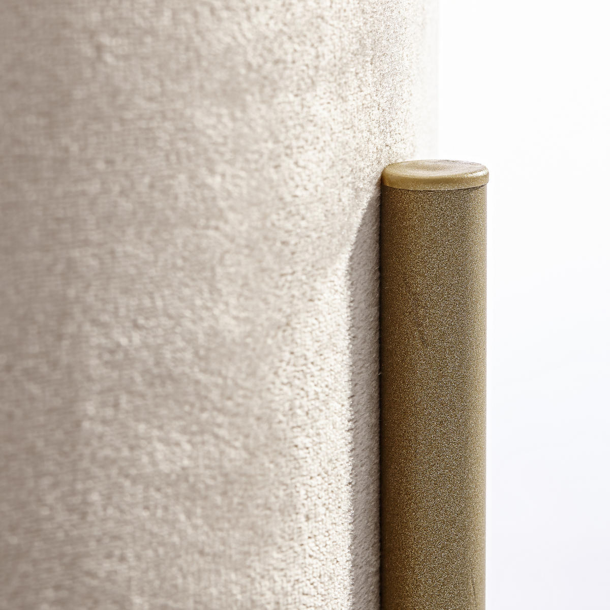 HOCKER Samt Goldfarben, Beige  - Beige/Goldfarben, Design, Textil/Metall (35/42/35cm) - Ambia Home