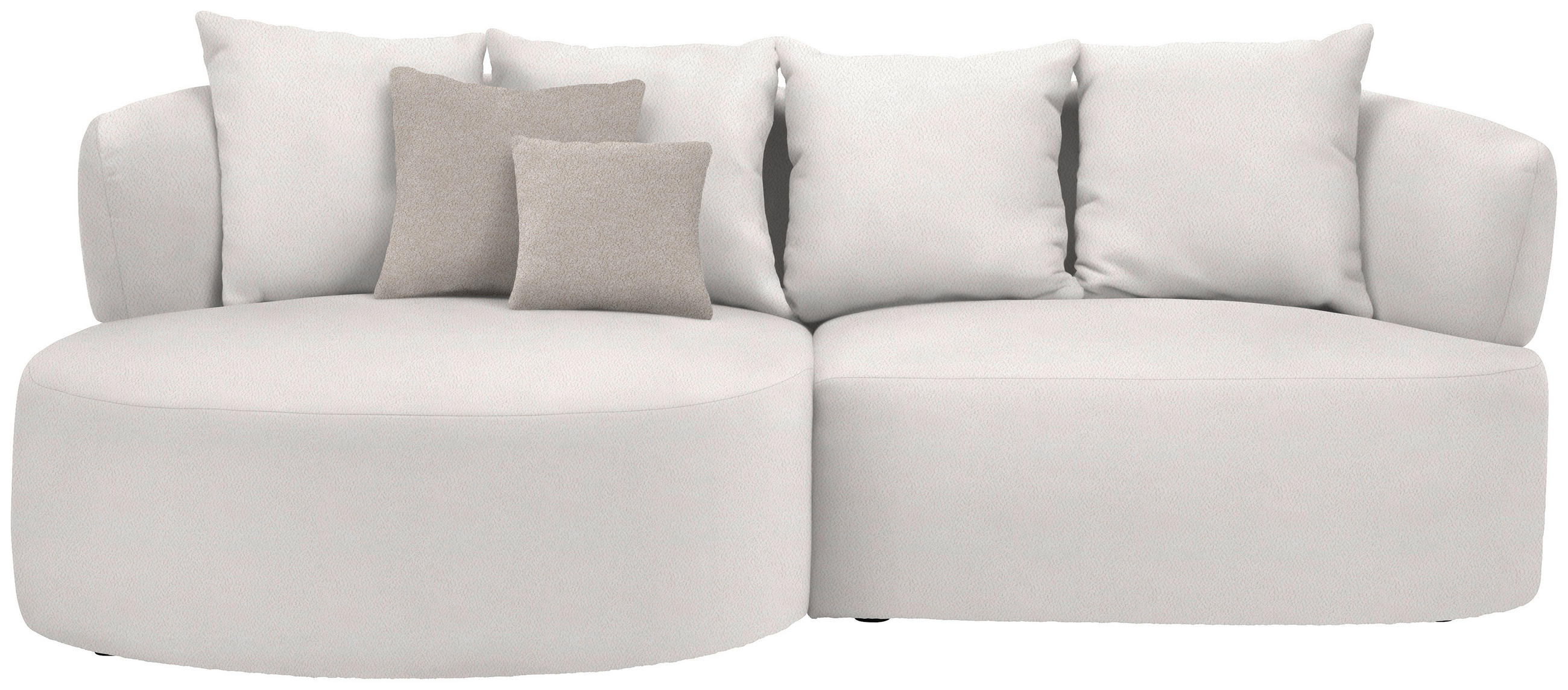 ECKSOFA in Plüsch Creme  166/235 cm  - Greige/Creme, MODERN, Kunststoff/Textil (166/235cm) - Hom`in