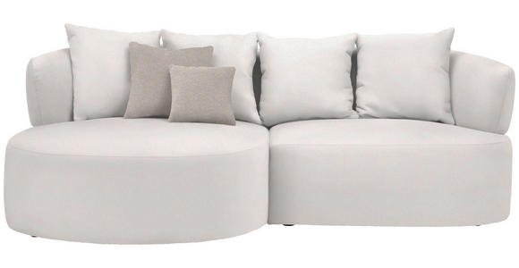 ECKSOFA in Plüsch Creme  - Greige/Creme, MODERN, Kunststoff/Textil (166/235cm) - Hom`in