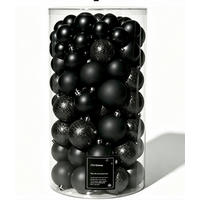 CHRISTBAUMKUGEL-SET 8 cm 100-teilig Baubles  - Schwarz, Basics, Kunststoff (8cm) - X-Mas