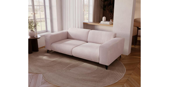 2-SITZER-SOFA Cord Creme  - Creme/Schwarz, KONVENTIONELL, Textil/Metall (207/75/104cm) - Carryhome