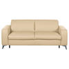 SCHLAFSOFA Leder Beige  - Beige/Silberfarben, Design, Leder/Metall (204/84/104cm) - Livetastic