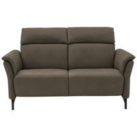 2-SITZER-SOFA in Echtleder Graubraun  - Graubraun/Schwarz, Konventionell, Leder/Metall (178/103/92cm) - Dieter Knoll