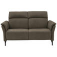 2-SITZER-SOFA Graubraun Echtleder  - Graubraun/Schwarz, KONVENTIONELL, Leder/Metall (178/103/95cm) - Dieter Knoll