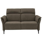 2-SITZER-SOFA in Leder Graubraun  - Graubraun/Schwarz, KONVENTIONELL, Leder/Metall (178/103/95cm) - Dieter Knoll