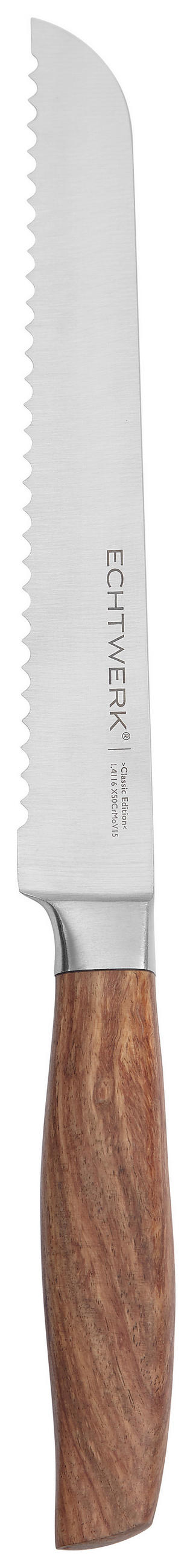 BROTMESSER  Stahl  34 cm  - Braun, MODERN, Holz/Metall (34cm) - Echtwerk