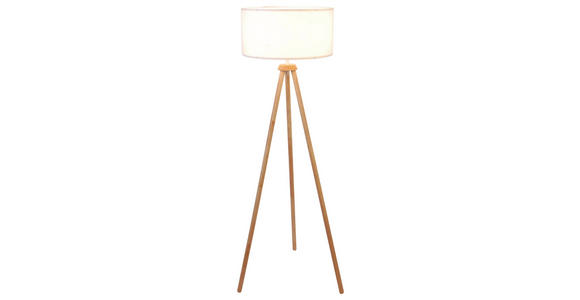 STEHLEUCHTE 45/153 cm - Nussbaumfarben/Weiß, Trend, Holz/Kunststoff (45/153cm) - Novel