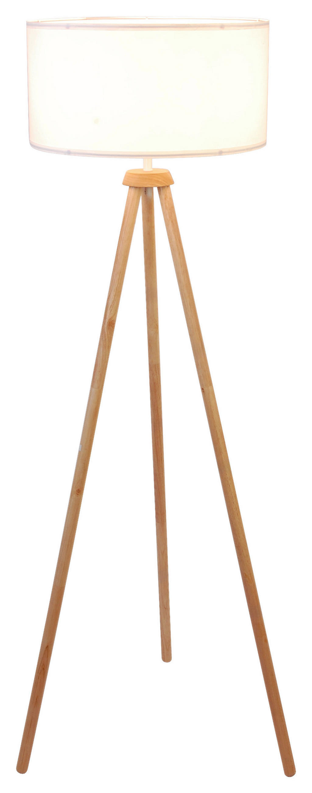 STEHLEUCHTE 45/153 cm    - Nussbaumfarben/Weiß, Trend, Holz/Kunststoff (45/153cm) - Novel