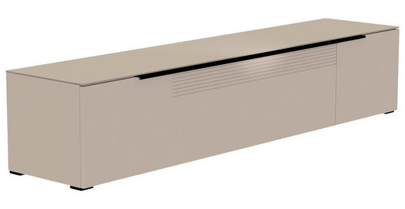 LOWBOARD  210/43/45 cm  - Sandfarben/Schwarz, Design, Glas/Holzwerkstoff (210/43/45cm) - Moderano