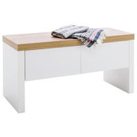 GARDEROBENBANK 91/45/38 cm  - Weiss/Eichefarben, Natur, Holzwerkstoff (91/45/38cm)