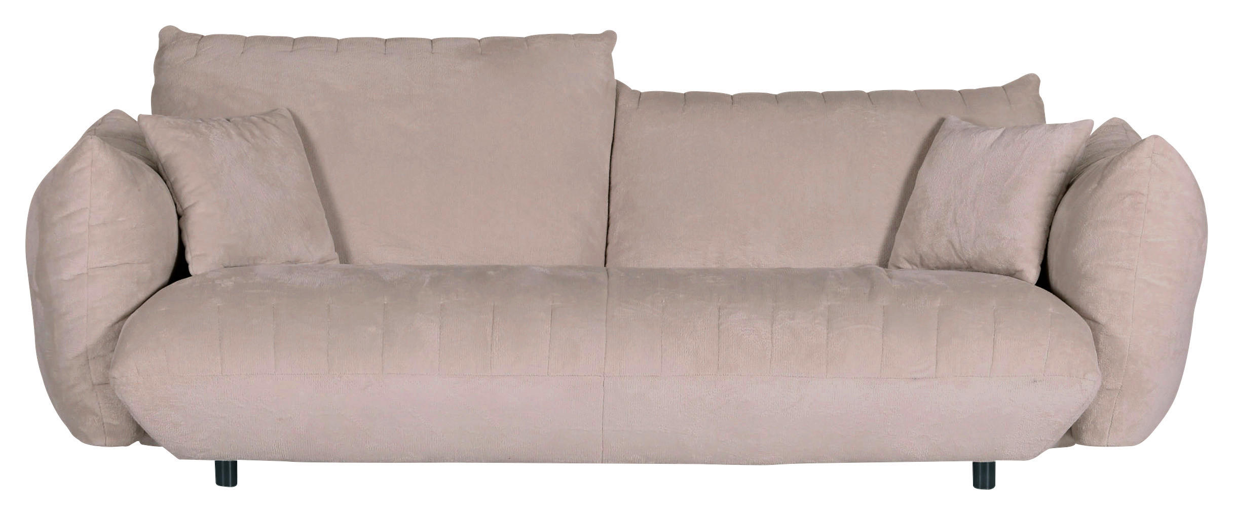 BIG SOFFA i plysch beige  - beige/svart, Klassisk, textil/plast (240/78/107cm) - MID.YOU