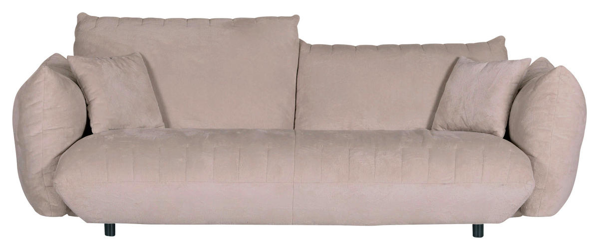 BIG SOFFA i plysch beige  - beige/svart, Klassisk, textil/plast (240/78/107cm) - MID.YOU