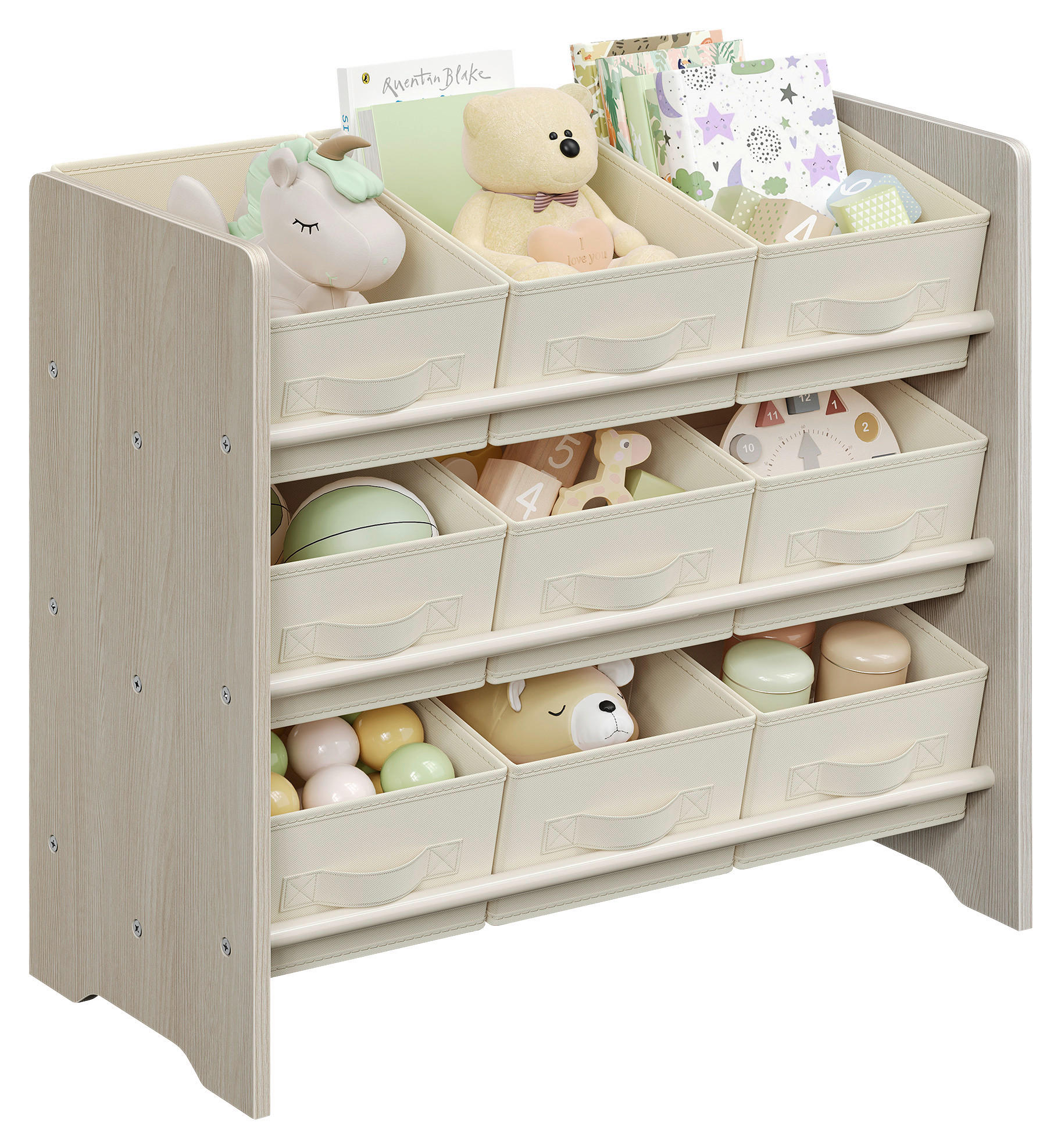 KINDERREGAL 62,5/60/29,5 cm  - Beige, MODERN, Holzwerkstoff/Textil (62,5/60/29,5cm) - MID.YOU