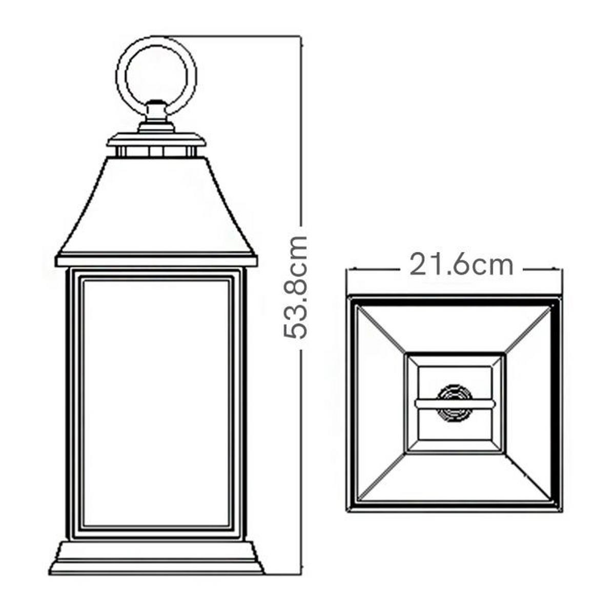 HÄNGLAMPA UTOMHUS Shepherd 22/63 cm  - zinkfärgad, Klassisk, glas/plast (22/63cm) - Elstead Lighting