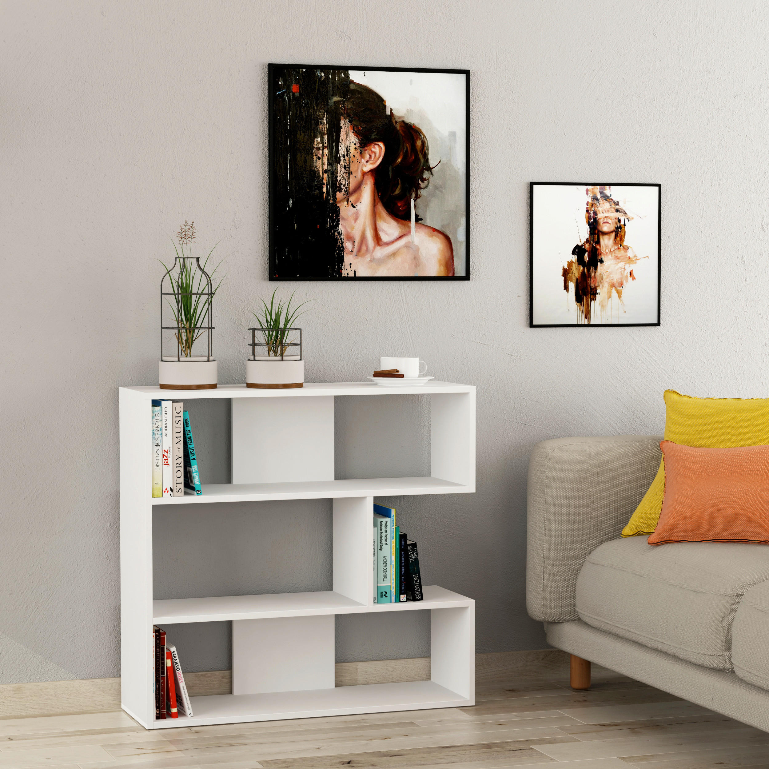 BOKHYLLA i 94/89/30 cm vit  - vit, Design, trämaterial (94/89/30cm) - Livetastic