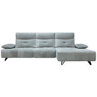 ECKSOFA Hellgrau Chenille  - Hellgrau/Schwarz, Design, Kunststoff/Textil (314/162cm) - Livetastic