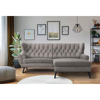 ECKSOFA Taupe Webstoff Rücken echt  - Taupe/Schwarz, Design, Holz/Textil (237/165cm) - Stylife