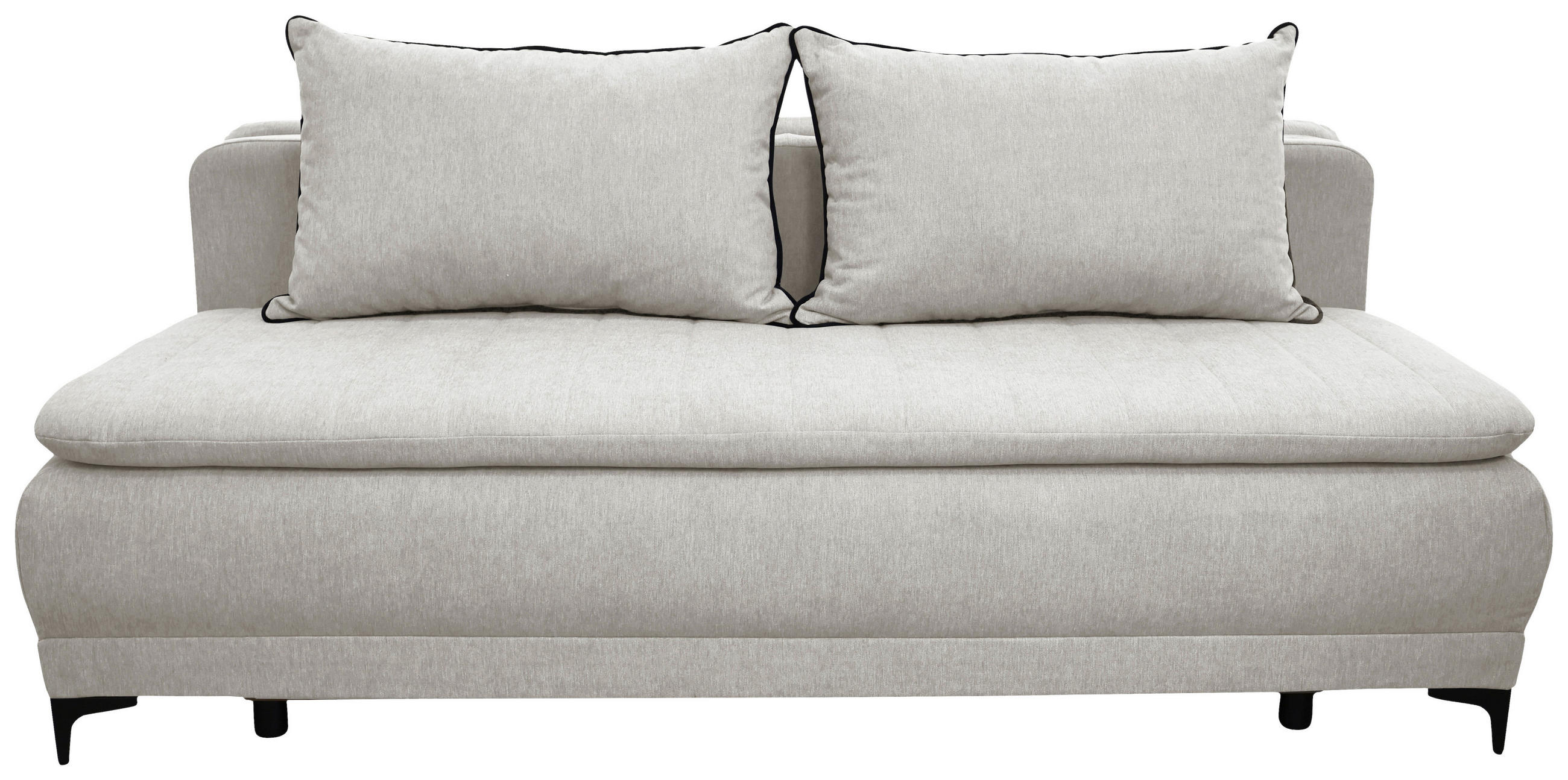 SCHLAFSOFA MOLISS in Flachgewebe Weiß  - Schwarz/Weiß, Basics, Textil/Metall (202/98/78cm) - Livetastic