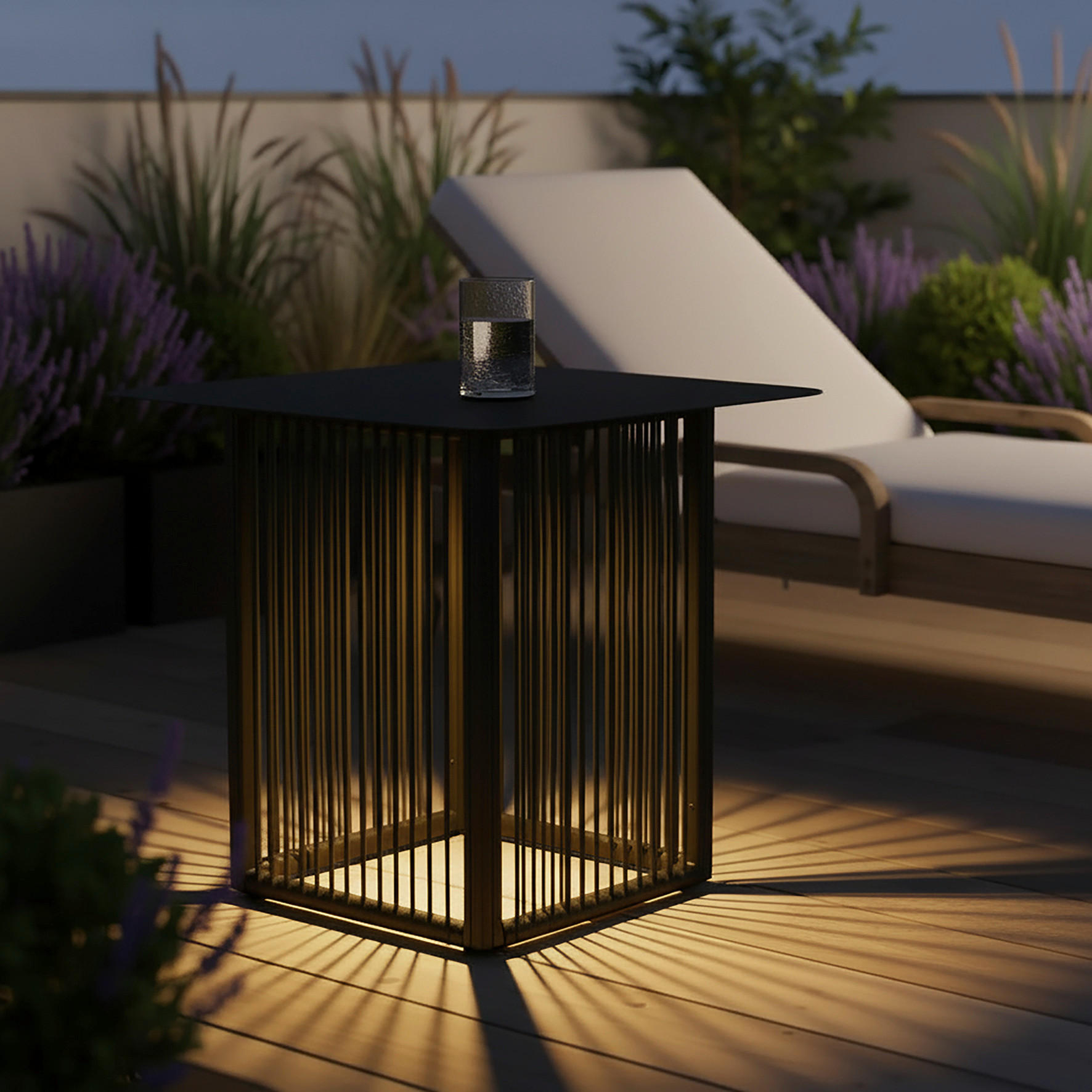 POMOĆNI STOČIĆ ZA BAŠTU 55/47/55 cm  - crna, Moderno, metal/plastika (55/47/55cm) - Bessagi Garden