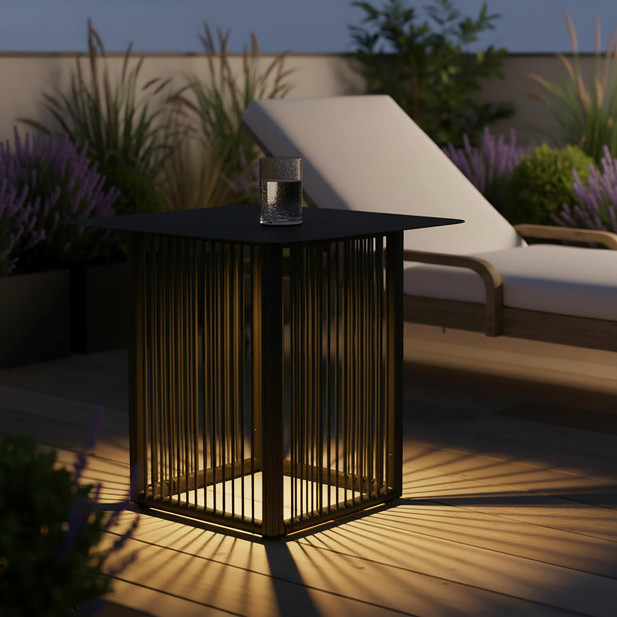 POMOĆNI STOČIĆ ZA BAŠTU 55/47/55 cm  - crna, Moderno, metal/plastika (55/47/55cm) - Bessagi Garden