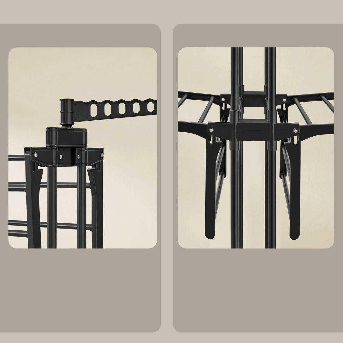 KLEIDERSTÄNDER in Schwarz 128/173/49 cm   - Schwarz, Trend, Kunststoff/Metall (128/173/49cm) - Boxxx