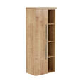 MIDISCHRANK 50/130,8/33 cm  - Chromfarben/Eichefarben, KONVENTIONELL, Holzwerkstoff/Metall (50/130,8/33cm) - Dieter Knoll